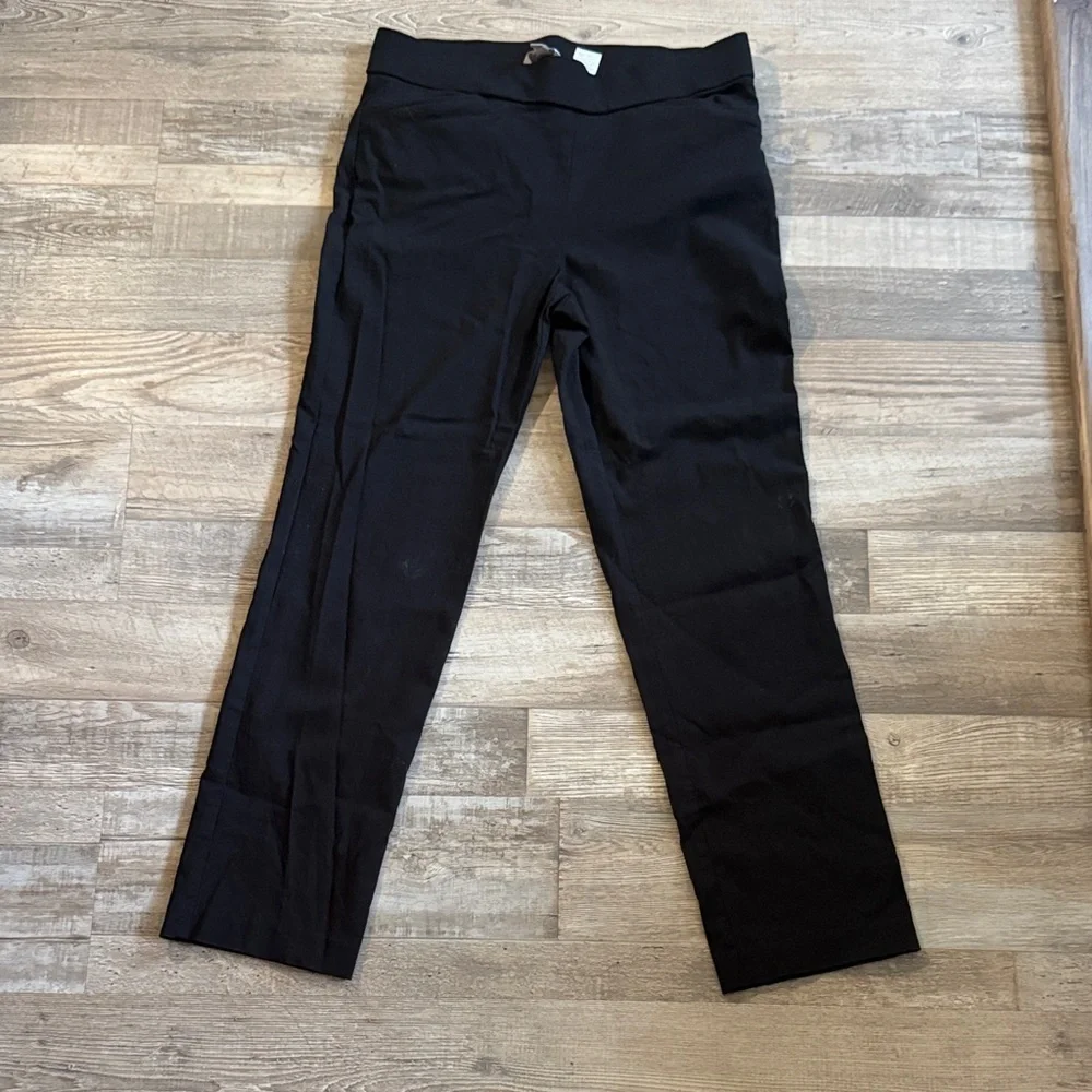 Coral Bay Black Straight-Leg Pants Size 8P - Picture 1 of 10